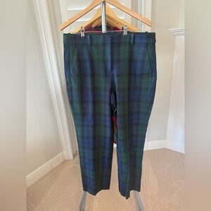 J. Crew Woman’s Tartan Pants in Green and Navy
